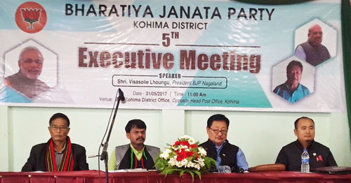 May 31, 2017 nü CK Arcade Kohima nung BJP Kohima District Executive senden nung BJP National Secretary Ananta Narayan Mishra, BJP Nagaland President Visasolie aser tangartem külemi agiba noksa nung angur.